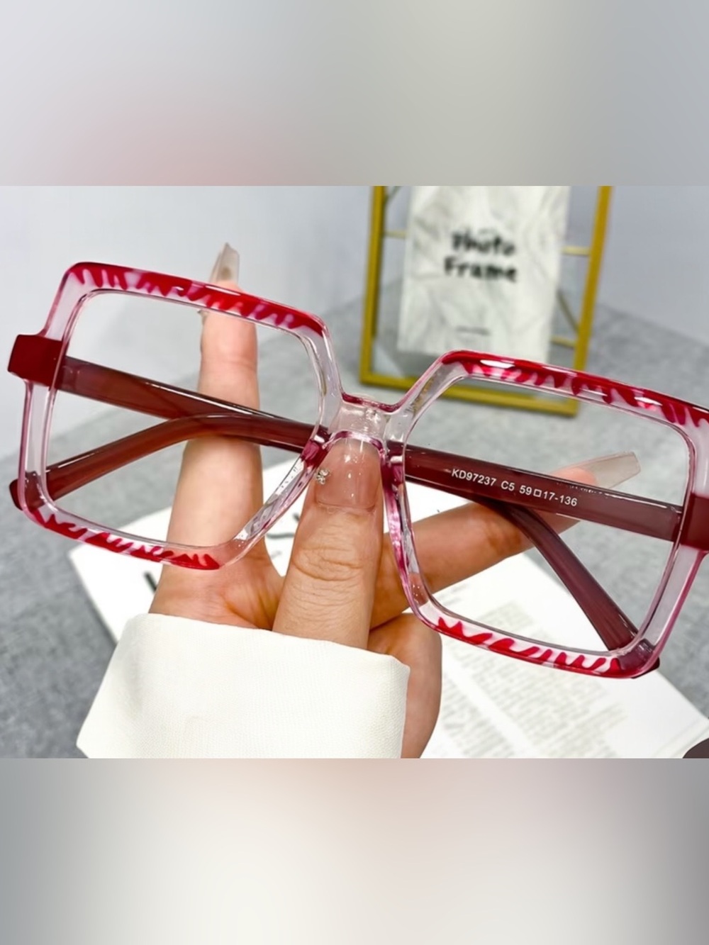Magenta Animal Print Glasses - Picture 3 of 3